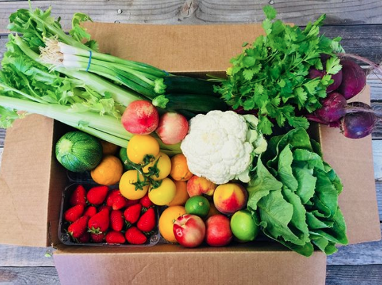 A Daily Harvest FarmBox full of fresh, organic goodies from local farms!